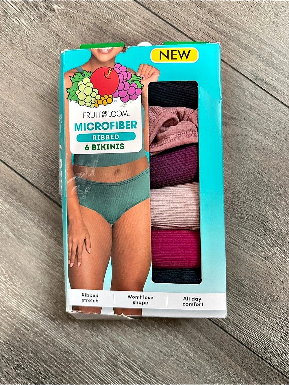 Fruit of the Loom Microfiber Ribbed 6-Pack Bikinis XL (8)